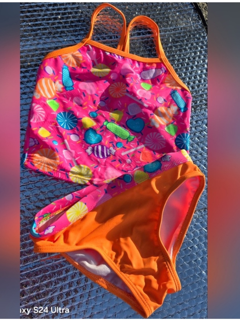 George Pink & Orange Candy-Print Girls' Two-Piece Swim Set